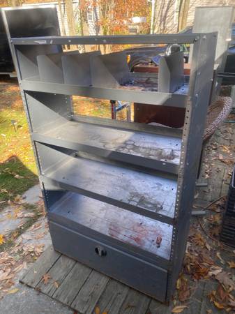 Work Van Metal Shelf 16”x37”x60” curved on the top back 1