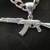 22" Solid .925 Sterling Silver Cuban/Curb Link Chain With AK-47 Pendan 6 thumbnail