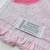 1960s RETRO Set (2) Hand Towels Pink Aqua & White Fringe Reversible 2 thumbnail