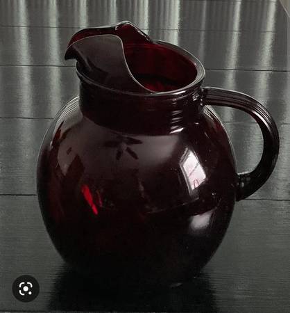 Vintage Red Ruby Lemonade Pitcher 1
