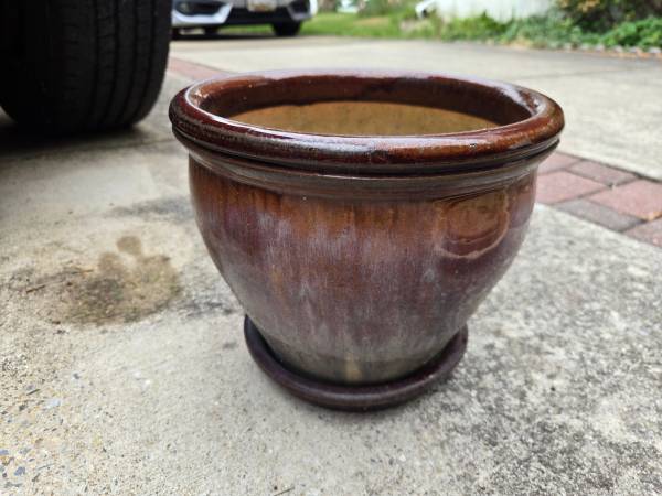 clay pot ceramic coated with saucer 1