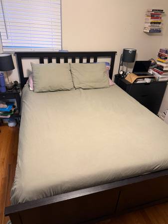 Ikea Hemnes Queen Bed frame and box spring 1