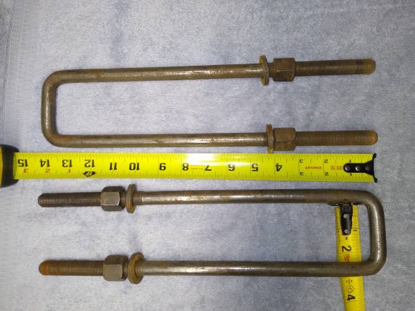 HD leaf spring 5/8" U bolts 14" OD x 2 1/4" ID vintage NOS Hi Grade 1