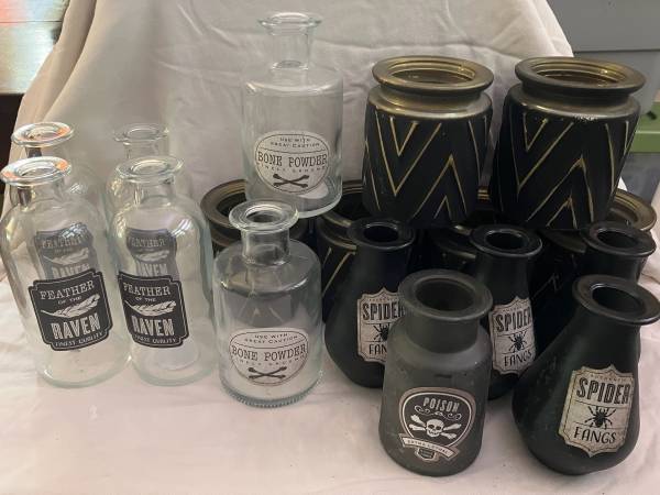 Halloween bottles decorations candle votives 1