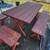 SOLID WOOD VINTAGE PATIO PICNIC TABLE SET WITH 4 BENCHES 11 thumbnail