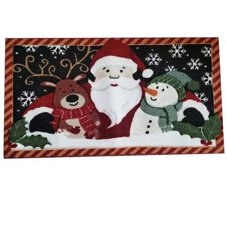 St. Nicholas Square Santa, Reindeer & Snowman Christmas Rug 20" x 30" 1
