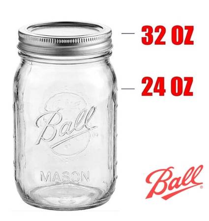 6 or12 → Ball (quart size) Mason Jars Wide Mouth canning jars 1