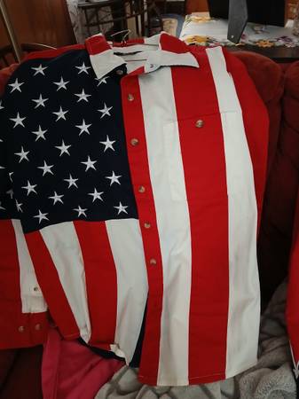 Western flag shirt size L all cotton 1