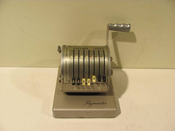 Vintage Paymaster Series X-550 Check Writer Machine with Key 1