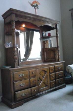 Vanity solid oak dresser 1