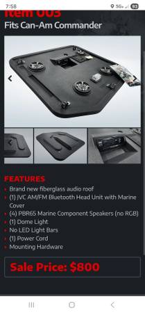 Side x side audio roof 1