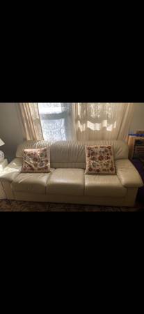 Beige Leather Sofa 1