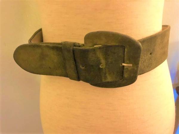 Vintage Olive Green Accessories by Pearl Suede Belt 1