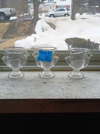 Vintage glass egg cups 1