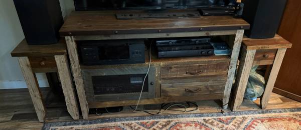 Solid wood distressed style living room set 1