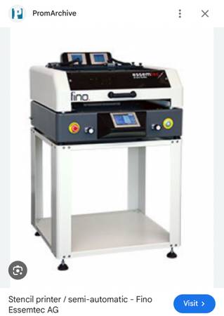 Surface mount stencil, screen, printer 1