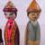 Asian  Hand Crafted Wooden Vintage 4 Figures Chess Pieces? 7" Tall 4 thumbnail