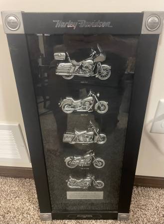 a framed Harley-Davidson "Motorcycles of the 1980s" pe 1