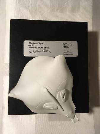 PAUL WUNDERLICH ROSENTHAL LIMITED EDITION "WOLF" MASK SIGNED 500/276 1