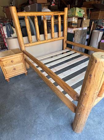 Queen Log Bed Frame 1