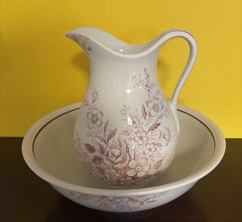 Royal Crownford Staffordshire Large Bowl and Pitcher 1