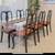 Lucite and glass Dining room table and 6 black Queen Anne chairs 1 thumbnail