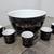 Vintage Black & Gold Tom & Jerry Punch Bowl Black/Gold Set with 5 Mugs 4 thumbnail