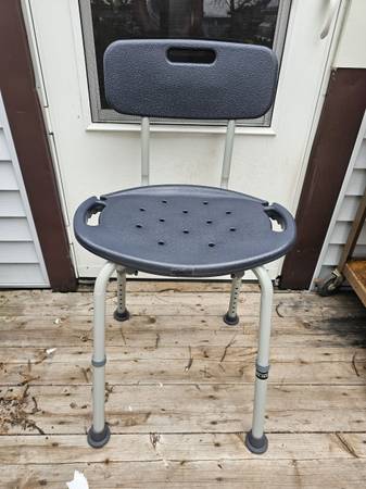 Equate Gray Bath and Shower Chair with Back, 1