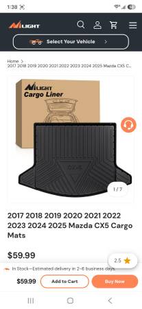 2017-2025 Rear Cargo Mat 1