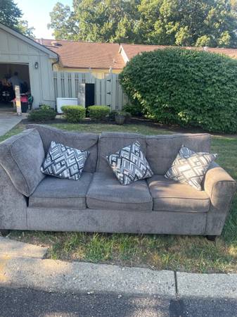 3 Seat Gray couch with decorative cushions! 1
