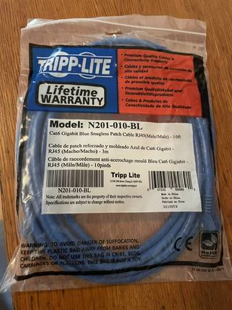 Ethernet Patch Cable Rj45 10' 1