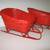 Lot of (6) Red and White Wicker Santa Sleighs 2 thumbnail