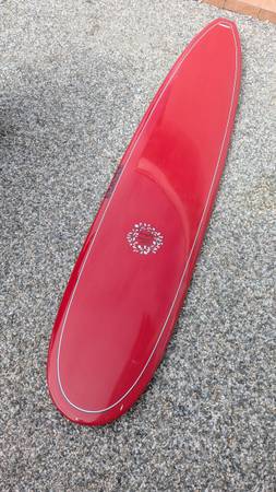 Red Longboard Surfboard dick Brewer 9'6 tuflite - sporting goods