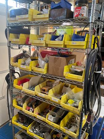 Rolling hardware rack LOADED 1