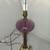Antique Etched Lavender Glass Table Lamp Marble Base 1 thumbnail