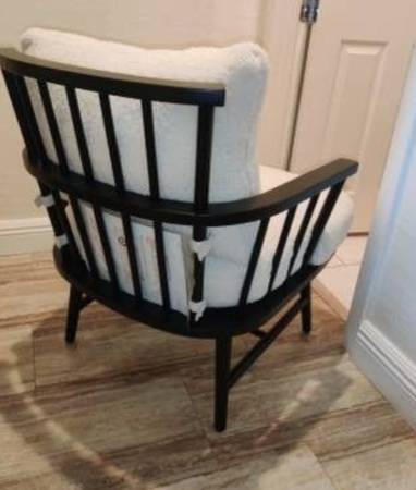 Sherpa And Black Wood occasional chair