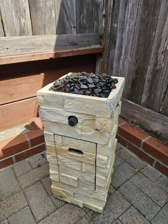 Small 1 lb propane cyclinder patio firepit 1