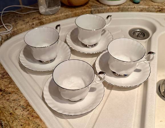 Royal Albert Bone China - Cup, Saucer, Cream, Sugar -Chantilly Pattern 1