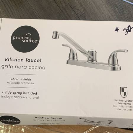 Project Source Kitchen Faucet With Side Spray— New!! 1