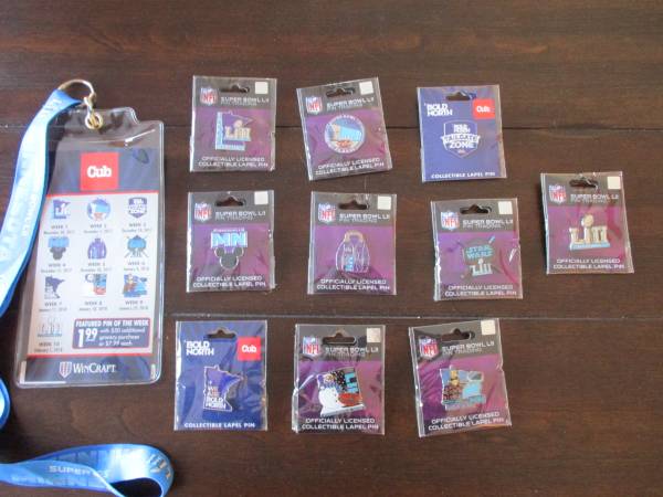 10 Super Bowl Pins with Super Bowl Lanyard 1