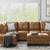 Carmel leather sectional couch and ottoman 2 thumbnail