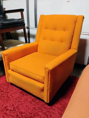 MCM Orange Highback Lounge Chair 1