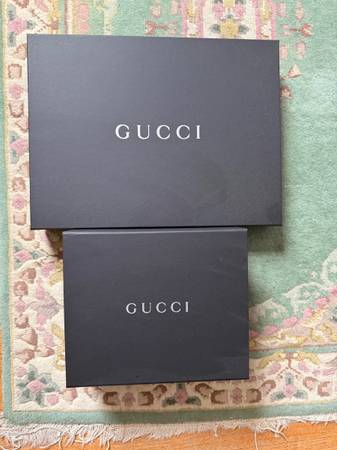Authentic Gucci box, black with white lettering,10x9” 1