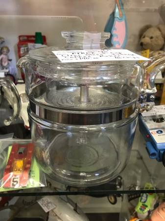 Pyrex 6 cup clear glass vintage coffee maker 1