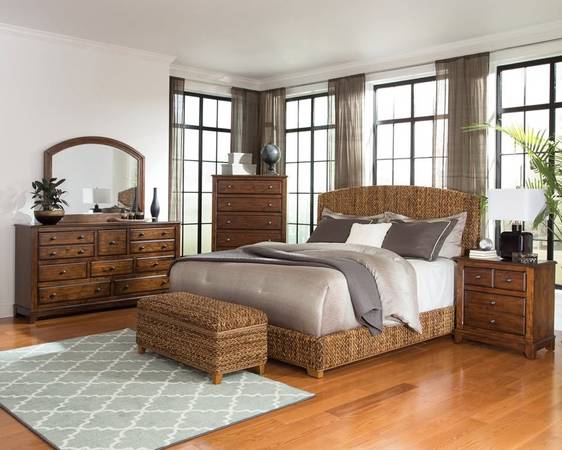 COASTAL FURNITURE SALE ! The NEW LAUGHTON Exotic Hand Woven BED 1