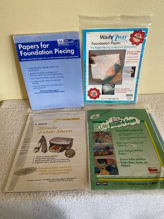 Quilters Foundation Piecing Papers, Applique Paper & Fabric Sheets 1