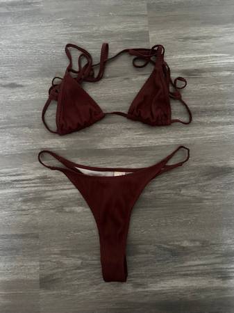 Maroon String Bikini Swimsuit - Like NEW 1