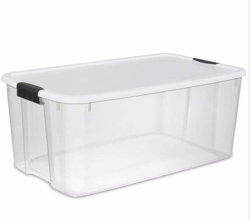 BIG Clear plastic storage container bin with lid 1