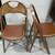 Vintage Unique PAIR of Folding Chairs - Wood & Metal - VERY NICE 7 thumbnail