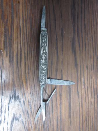 Art Nouveau Sterling Silver Cased Fruit/Tobacco Knife, 37.2 grams 1